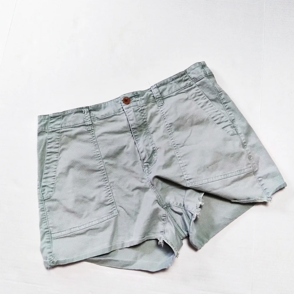 Madewell Green Garment Dyed Cut Off Chino Shorts Size 27